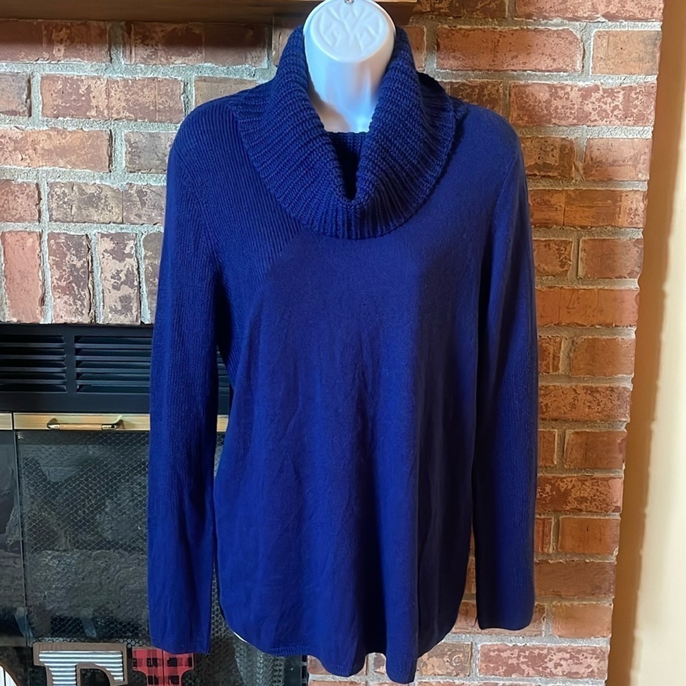 Vineyard Vines Royal Blue Cowl Neck Merino Wool Blend Sweater